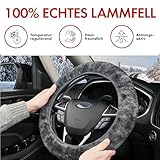 Walser Lammfell Lenkradbezug Auto, 100% Lammfell Lenkradschutz Auto, Auto Lenkradbezug, Lenkradbezug...
