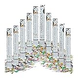 Relaxdays 10 x Party Popper 40 cm im Konfettikanonen Set, Konfetti Bombe für Hochzeit und...