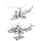 MTu 2pcs 3D Metall Puzzle KA-50 + RAH-66 Hubschrauber Modell DIY 3D Laserschnitt Modell-Bausatz...