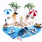 YANINEE 21PCS Miniatur Strand Sommer Deko, Strand Mikrolandschaft Mini Liegestuhl Deko Klein, Mini...