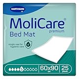 MoliCare Premium Bed Mat 5 Tropfen: Bettschutzeinlage mit saugfähigem Kern aus Zellstoff-Flocken,...