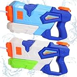 Lekwaiin Wasserpistole für Kinder Erwachsene, 2 Stücke 800ML Wasserspritzpistole mit 10 Meter...
