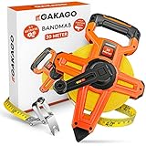 Gakago Bandmaß 30m - 3-fach übersetztes Rollmaßband mit klappbarem Hebel - Ergonomischer &...