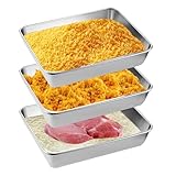 Panierschalen Set, 3 Stück Edelstahl Panierschalen Set, 25,5 x 19,5 x 5,8 cm Rechteckig...