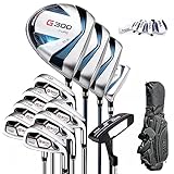 PGM Herren Komplette Golfschläger-Sets - 12 Stück - 3 Holzschläger (#1,3,5), 1 Hybridschläger...