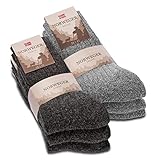 6 Paar Norweger Socken Herren Damen Wintersocken warme Wollsocken 20100 (43-46 Grau & Anthrazit)