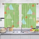 Odot 2 Paneele Bistrogardine, Scheibengardine Küchengardinen mit Stangendurchzug, Vorhänge...