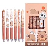 Capybara Gelstift - PP Niedliche Tierstifte | Niedliche Einziehbare Stifte | 6X Capybara-Tiergehege...
