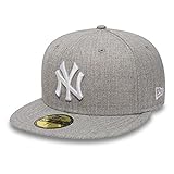 New Era MLB Basic 59Fiftys Cap NY Yankees Heather Grey White, Size:7 1/2
