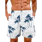 Herren Basketball Shorts mit Kordelzug Digitaldruck und lässige Strandshorts mit elastischer Taille...