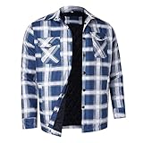 Generisch Hemden Plaid Fleece Holzfällerjacke Long Arbeitshemd Herren Karohemd Schwarz...