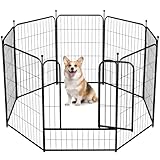 Hundezaun Laufstall für Kleine Haustiere, Höhe 80cm * Breite 60cm * 8 Paneele, Metallgitter,...