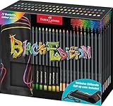 Faber-Castell 116418 - Buntstifte Set mit Stifte Rolle, 72 Black Edition Buntstifte, inkl. Metallic-...