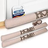 Beautissu 2er Set Zugluftstopper 100 cm lang Tuuli HE - Windstopper als Türvorleger, Haustür Rolle...