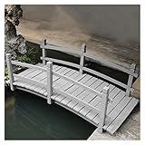 Dekorative Teichbrücke aus Holz für den Außenbereich, rustikale Garten-Fußbrücke mit...