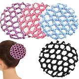 UEIOAVL Knotenringe für Haarstyling Dutt-Haarnetz-Set, 4er-Pack Haarnetz, Mädchen-Haarnetz,...