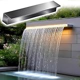 Edelstahl-Springbrunnen für den Außenbereich, 142,2 cm, 149,9 cm, 198,1 cm, robuste Wasserwand mit...