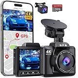 Dashcam Auto Vorne Hinten 4K+1080P, Dash Cam Auto mit GPS WiFi, Parküberwachung, Dual Autokamera...