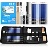 Mardiko Zeichenstifte Professionell Set, 36-teiliges Zeichenset Zeichnen Stifte mit Kohlestift und...