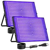 UV Schwarzlicht Strahler 300W 2 Stück, LED Schwarzlichtlampe UV Fluter mit Stecker, IP66...