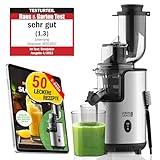 LEBENLANG Entsafter Slow Juicer Edelstahl - Gemüse und Obst & BPA-Frei l Selleriesaft Saft Karotten...