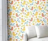 MEIZONGHUOJI Selbstklebend Tapete Huhn Blumen Cartoon Tapete 45 * 300Cm Selbstklebende Folie...