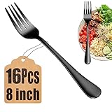 16-teiliges Tafelgabel-Set, Lebensmittelqualität, Edelstahl, Besteckgabeln, Metallgabeln für...
