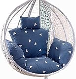 Outdoor Hängesessel Kissen mit festem Gurt Blau Rattan Eierstuhl Matte mit Kissen Nest Schaukel...