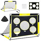 TTCB Sports 2-in-1 Fußballtor für Kinder – 120x90x90cm Fussballtore Outdoor mit 5 Zielbereichen,...