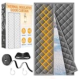 HOFUDON Magnet Wärmeschutzvorhang für Türen 90 x 210 cm, Thermo Türvorhang Kälteschutz ohne...