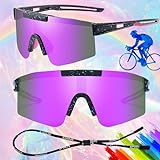 Mikqky Sport Sonnenbrille, Polarisiert Fahrradbrille, Radfahrer Brille für Herren Damen, Schnelle...