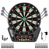 Elektronische Dartscheibe, FB-32 Profi Elektronik Dartspiel Dartautomat mit 4 LCD-Anzeige und 6...