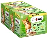 KITEKAT Portionsbeutel Multipack Vorratspack Landpicknick in Sauce 2X 24x85g, Katzenfutter,...