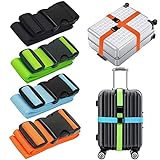 Koffergurt,4 Stück Gepäckgurt Koffergurt,Koffergurt Kofferband Set,Kreuz Gepäckgur,Verstellbare...