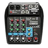 MOWEO TU04 BT Sound Ming Console Reco 5V 2A Phan Power AUX Paths Plus Effects 4 Channels Mer with...