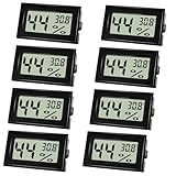 Farerkass 8 Stück Hygrometer - Thermometer, Digital Mini Luftfeuchtigkeitsmesser mit LCD,...