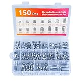 Schraubmutter Set 150 Silber Gewindeeinsätze Holz, PP-Box, mit Etikett. Schraubmutter M6 M8 M10 aus...