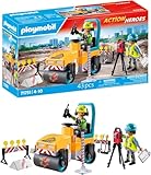 PLAYMOBIL | Straßenbaustelle | Baustellenspielzeug Kind | Baustellen Spielset | Spielzeug für...