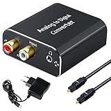 AMANKA Analog zu Digital Audio Konverter mit Optischem Kabel- Analog auf Digital Wandler RCA Cinch +...