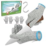 AmzFirst 2 Paar Schnittsichere Handschuhe,Küchen Handschuhe Lebensmittelkontaktqualität,Level 5...