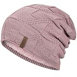 HAMUNI Mütze Damen - Atmungsaktiv Strickmütze Herren - Slouch Beanie Mütze mit Weichem Fleece...