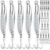 Realure 5 Stück Angelköder Set, Metall Blinker Angelköder Set mit 20 Angelwirbel Karabiner,...