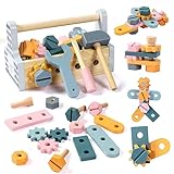 Werkzeugkoffer Kinder Montessori Spielzeug ab 2 3 4 Jahre Holzspielzeug Kinderspielzeug...
