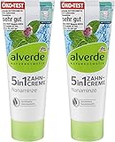 2 x alverde NATURKOSMETIK Zahnpasta 5in1 Nanaminze 75 ml