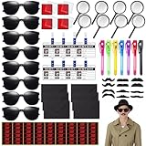 WOOWAIR 118 Stk Detektiv-Set, Detektiv Geburtstag Mitgebsel mit Stifte, Lupe, Sonnenbrillen, Falsche...