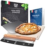 CLP Cordierit Pizza-Stein Mit Rezept-Buch I Für Backofen & Grill 38x30 cm I Einzeln Oder Als Set...