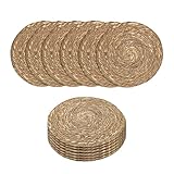 Spetebo Platzdecken aus Seegras oder Wasserhyazinthe 38 cm - 12er Set - Runde Tischsets aus...