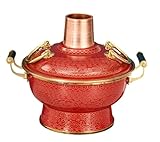 NIBHZ Emaille chinesischer Cloisonné-Kupfer-Hot Pot, traditioneller Eintopf, Suppentopf, Chafing...