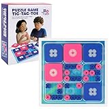 Interaktives Tic Tac Toe Spielbrett, tragbares Familienspiel-Set mit Mini X & O Spielfiguren,...