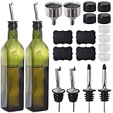 Newk Olivenölflasche, 481.9 g/500ml Gläser Öl & Essig Menage mit Ausgießer + Trichter, Olivenöl...